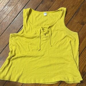 Old Navy Bright Yellow Lace-Up Tank